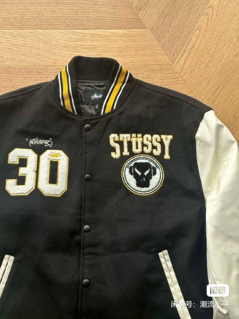 STÜSSY スタジャン ブラック/ホワイト 30 周年。最終値下げ