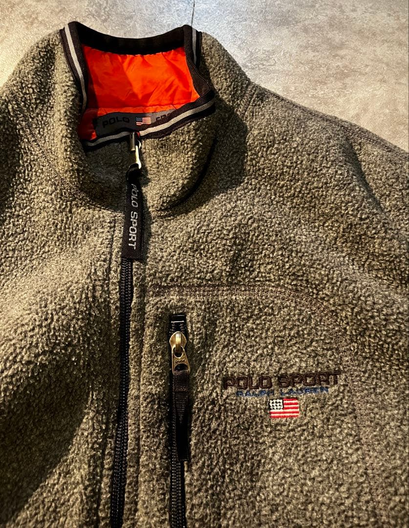 90s POLO SPORT フリースベスト リバーシブル usa