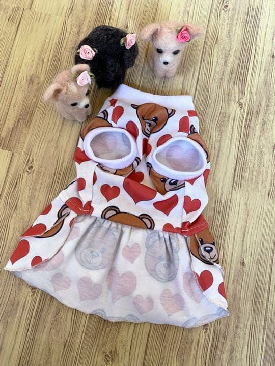 犬服 ワンピース(SS)  ꒡̈⃝Lily꒡̈⃝ハンドメイド