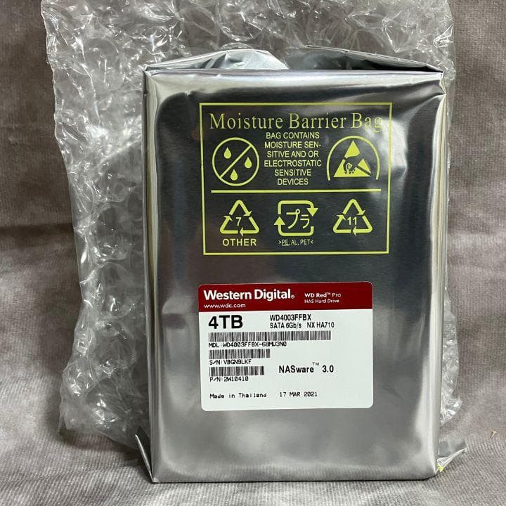 WESTERN DIGITAL Red Pro 4TB 5本セット 新品未使用