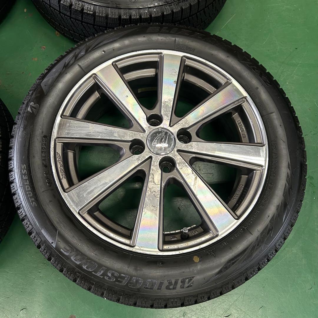 中古スタッドレス185/60R16ブリザック4本セット　ノート、オーラ、デミオ等