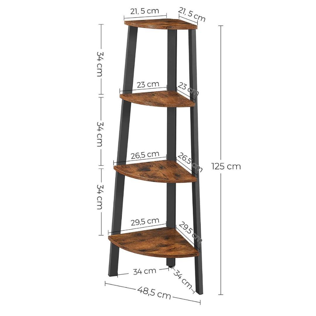木目調の五段コーナーラック