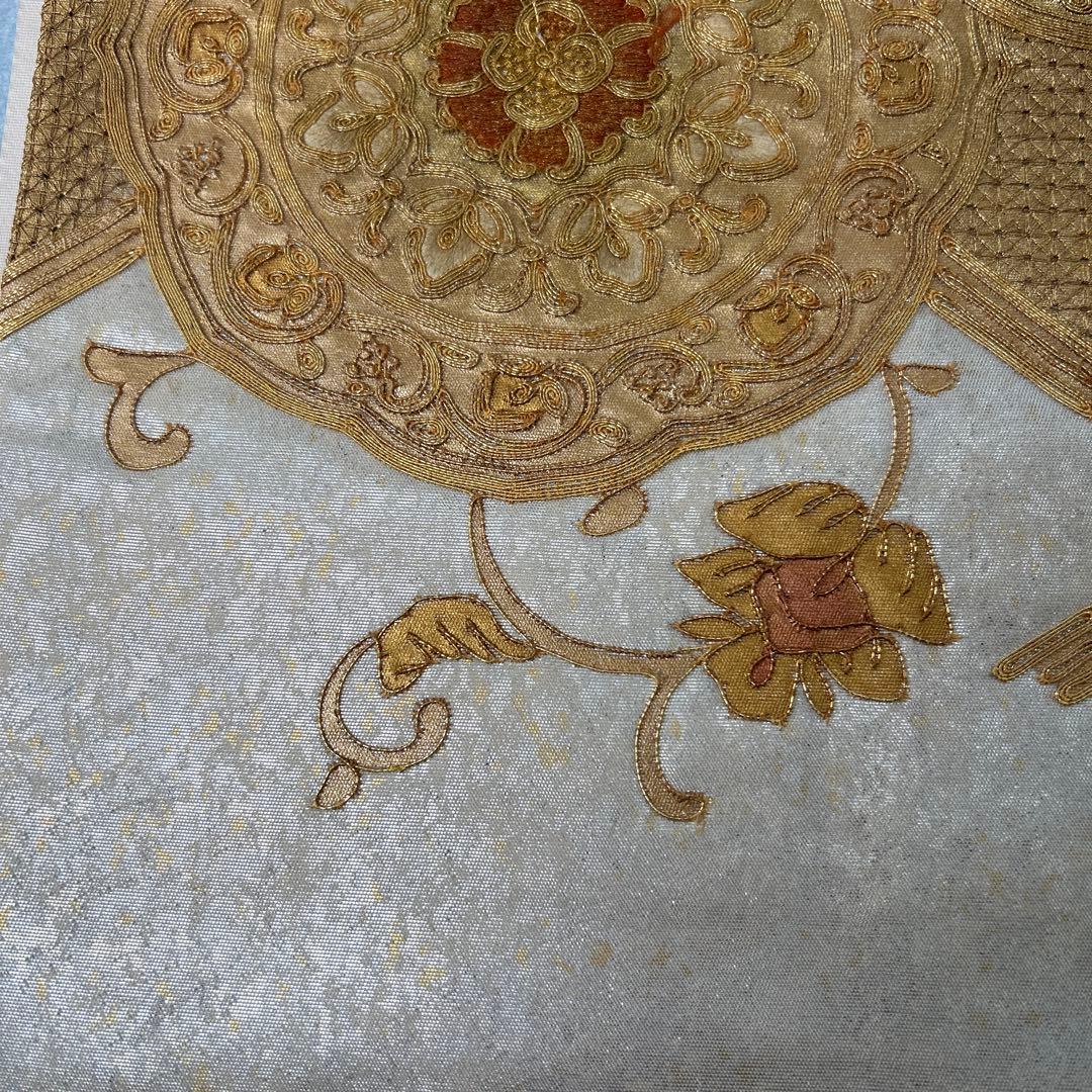 金色系 刺繍入り 太鼓柄袋帯0105