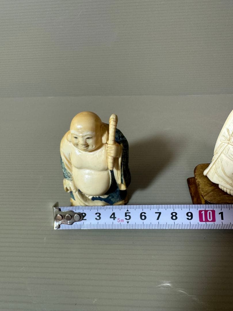 2733 根付　置物　2客　骨董品　古美術　布袋　仏像 七福神