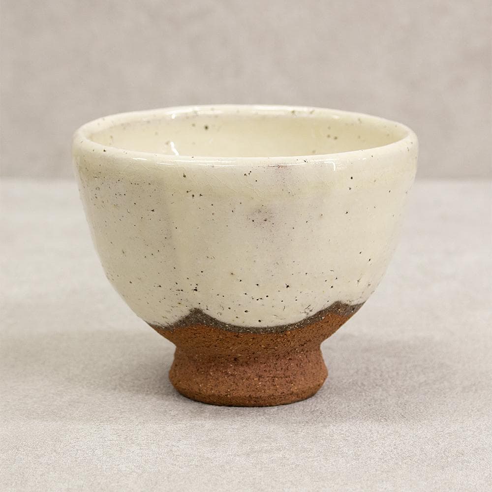 船木研児 白釉茶碗 抹茶碗 共箱 民芸 スリップウェア 茶道具