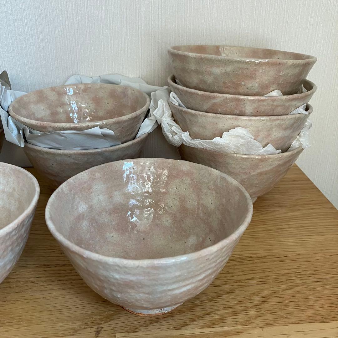 萩焼　抹茶碗　渡辺栄泉　10点セット　※