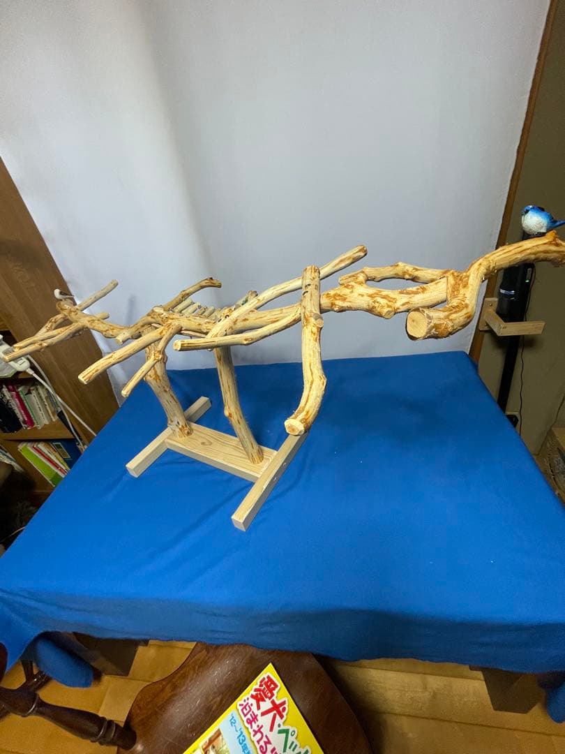 天然木白木卓上横タイプバードジム