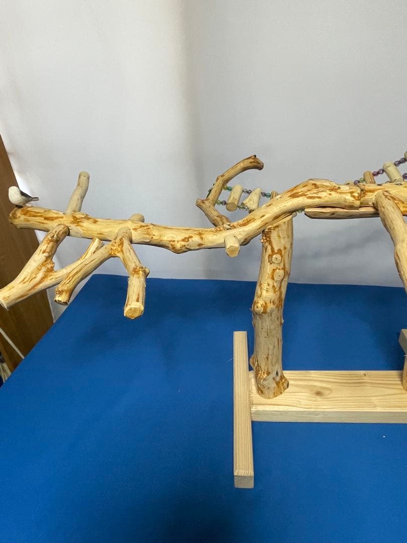 天然木白木卓上横タイプバードジム