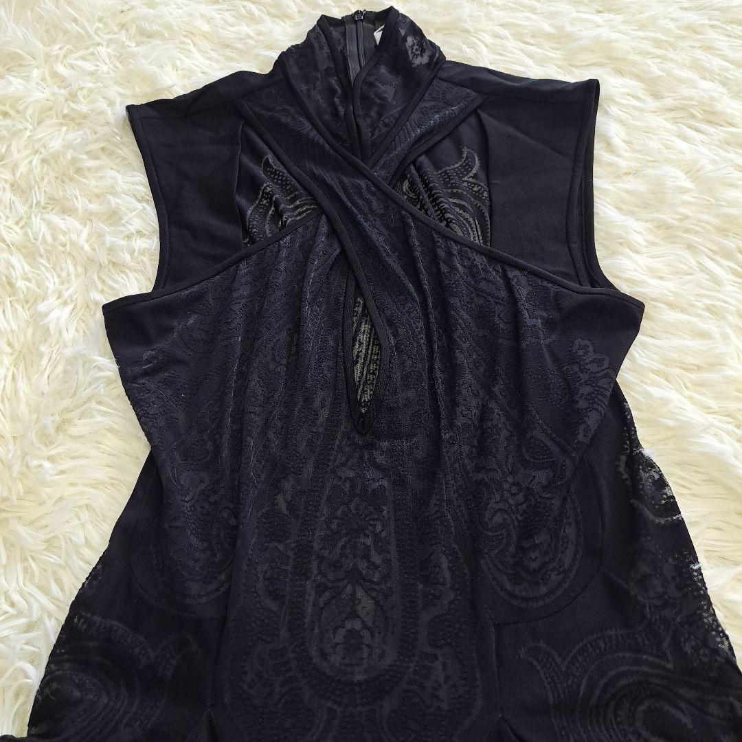 レオナール　ダンス衣装　シースルー　ブラック　サイズ38