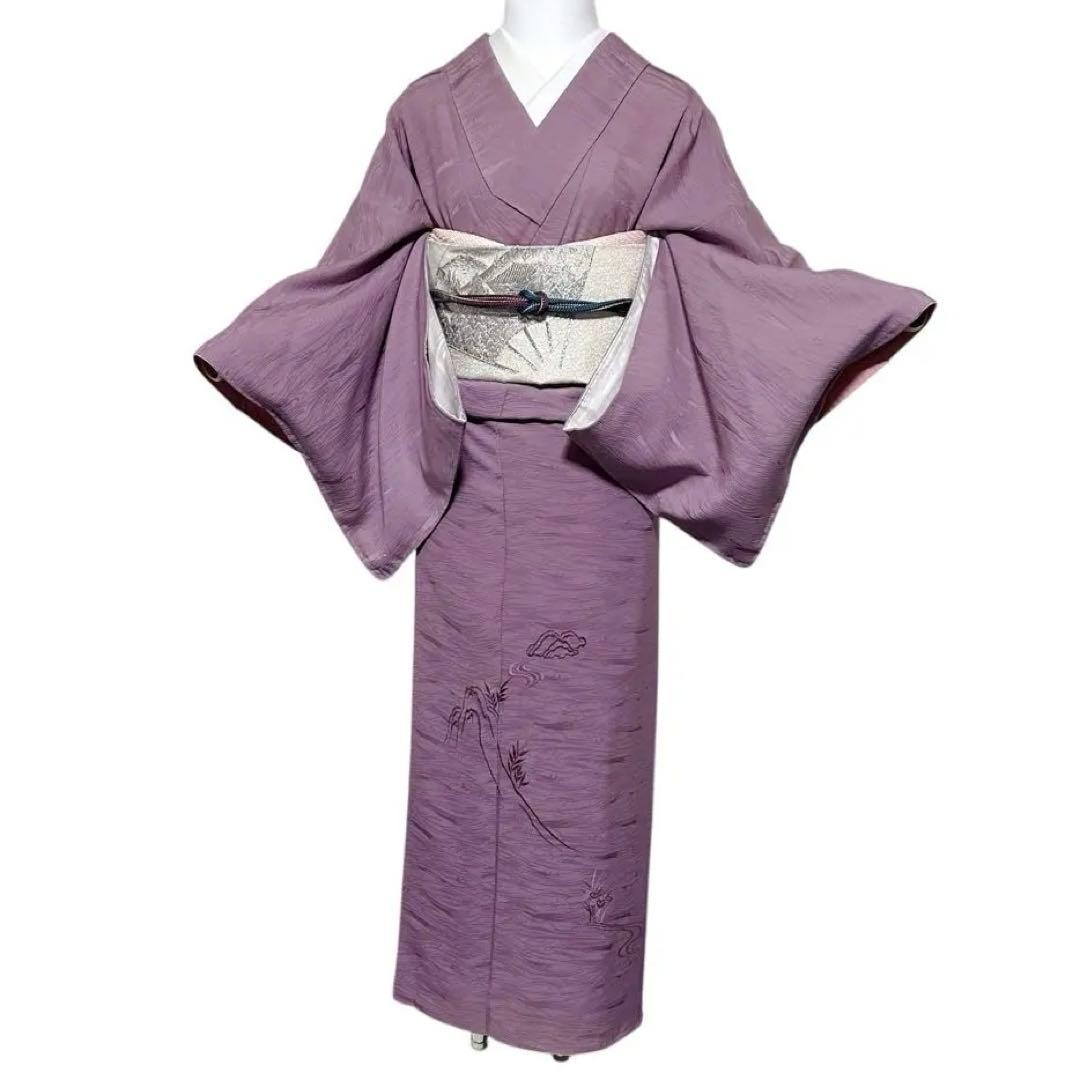 コ*)様 未使用　新品　美品　袷　正絹　色無地　絵羽色無地　フルセット　4点