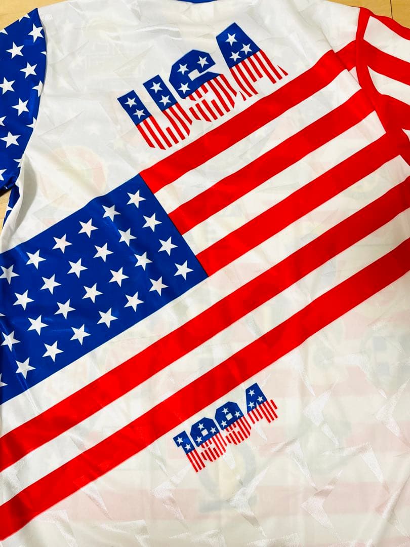 お値下げ/レア1994 USA サッカーユニフォーム　各エンブレム付き　L寸
