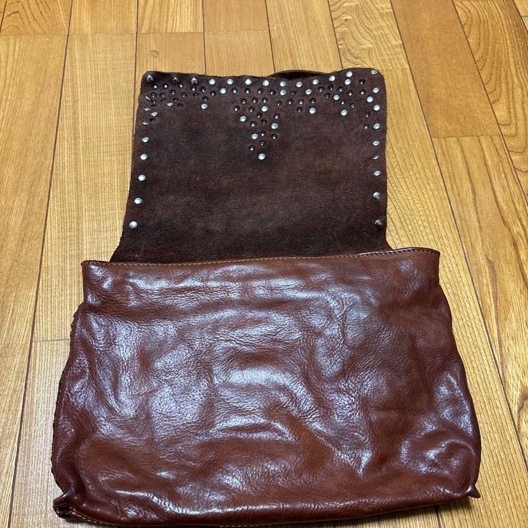 ブラウンレザーショルダーバッグ　CANPOMAGGI