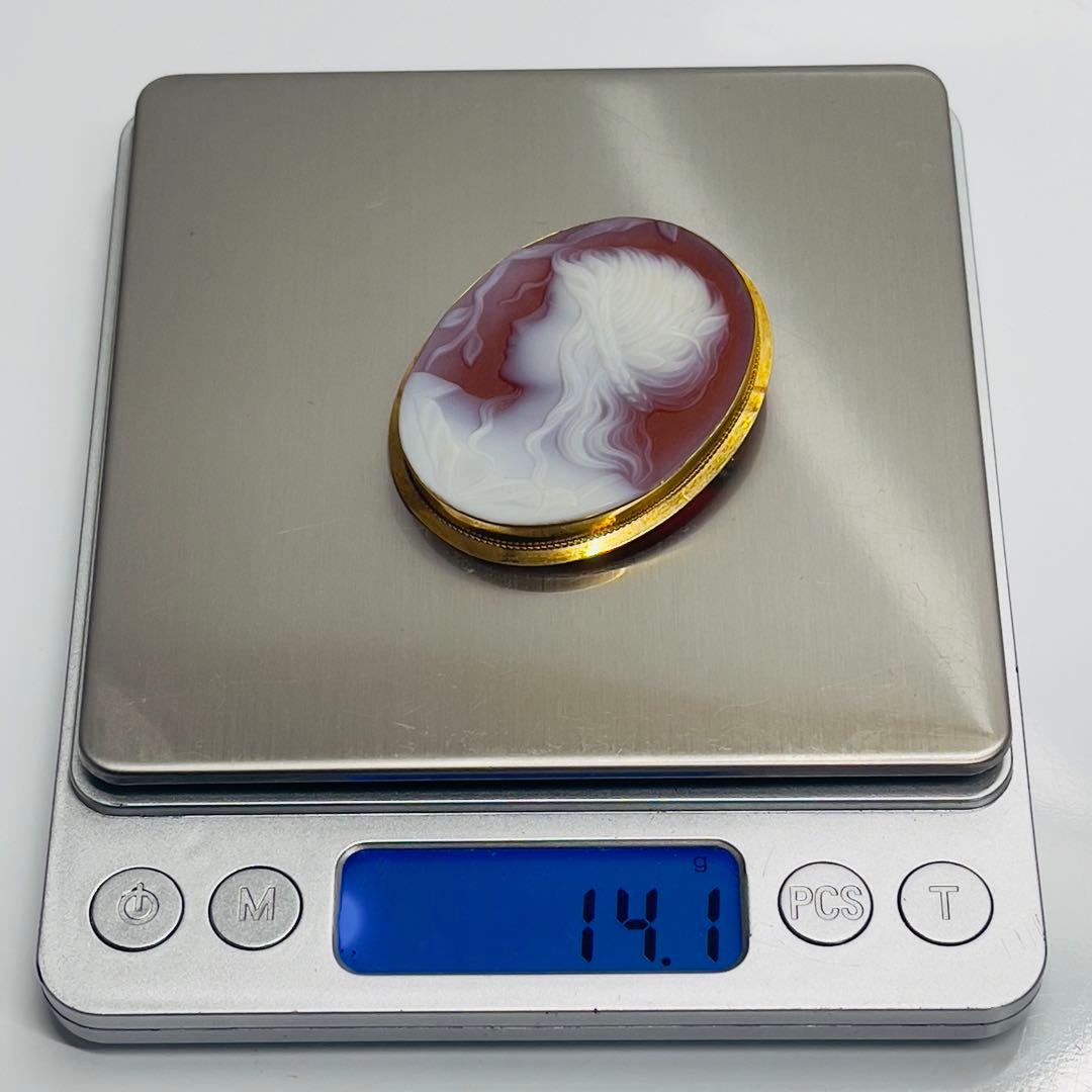 メノウカメオK18(750)ブローチとペンダント2way