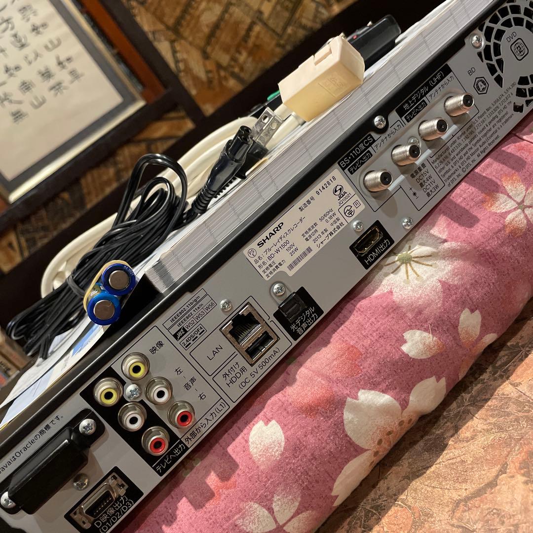 シャープBD−W1500 12倍録2番組W録 1TB 説明書/純正リモ等付フル装