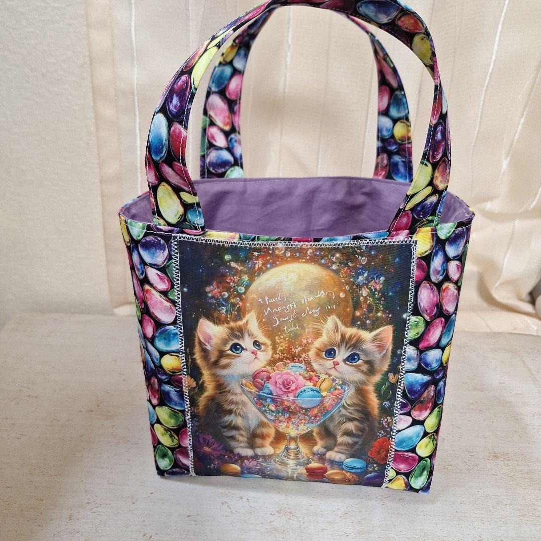 激レアパネル生地　ハンドメイド　片面パネルミニバック