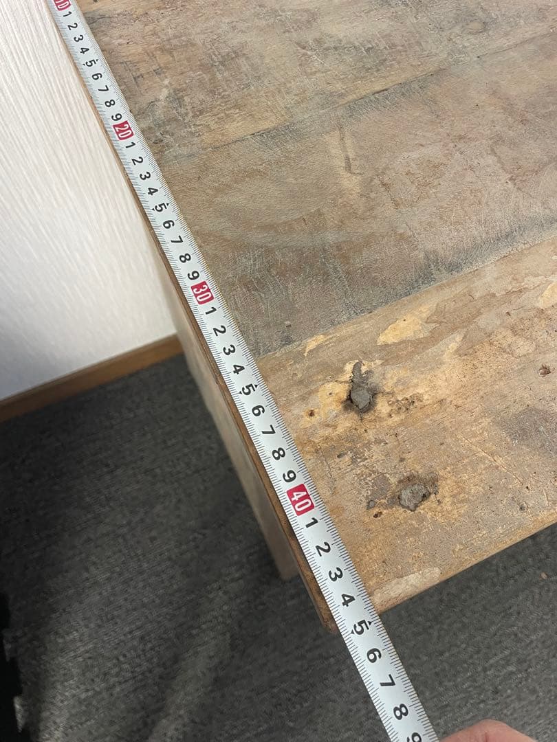 小振りなアンティーク机　デスク　古材　ビンテージ　ホワイト　ファニチャー