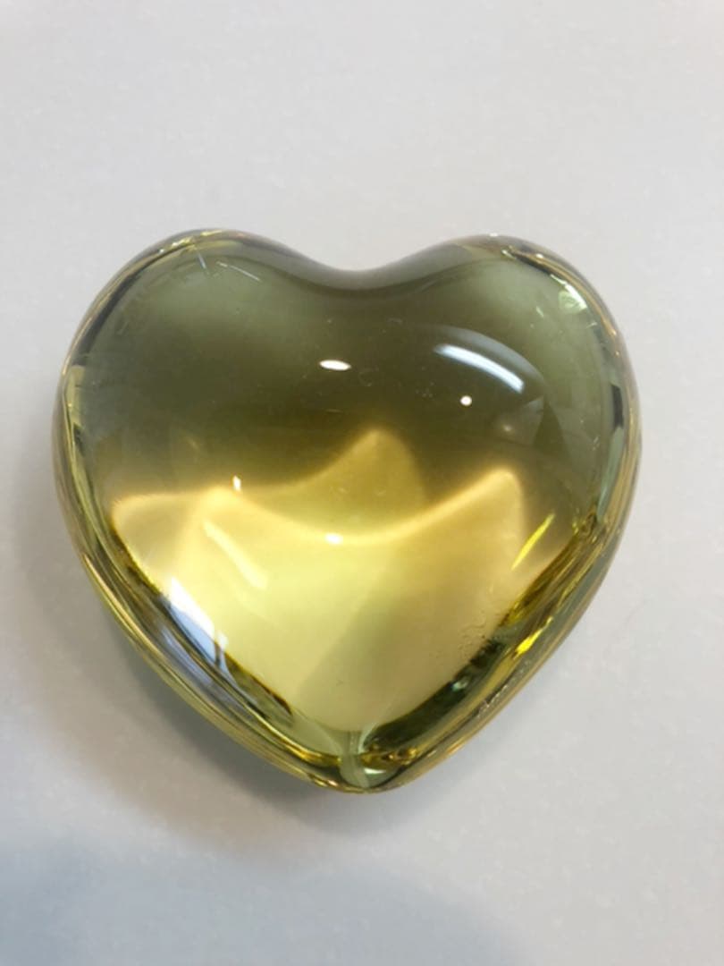 希少品【バカラ】バカラペーパーウェイト　ハートイエロー