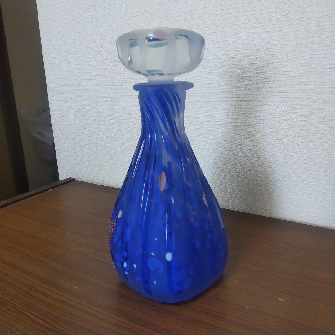 藤田喬平 手吹 瑠璃洋酒器 「醍醐」 瑠璃金彩酒器 ガラス工芸品 文化勲章