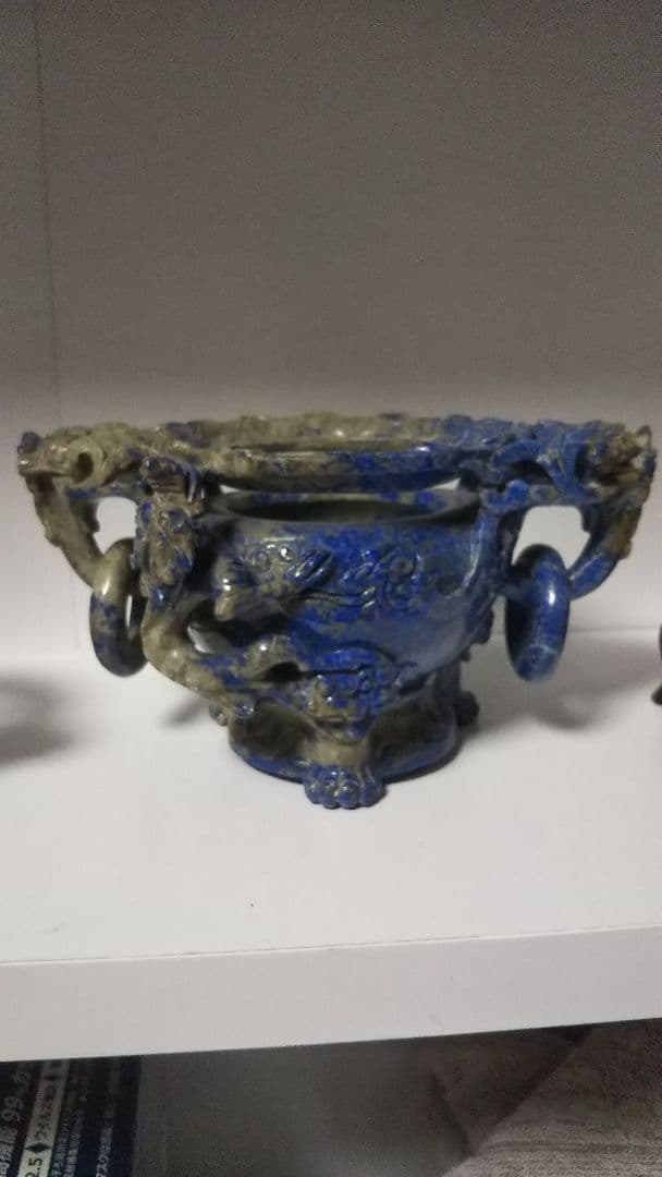 ラピスラズリ 香炉 骨董品 天然石