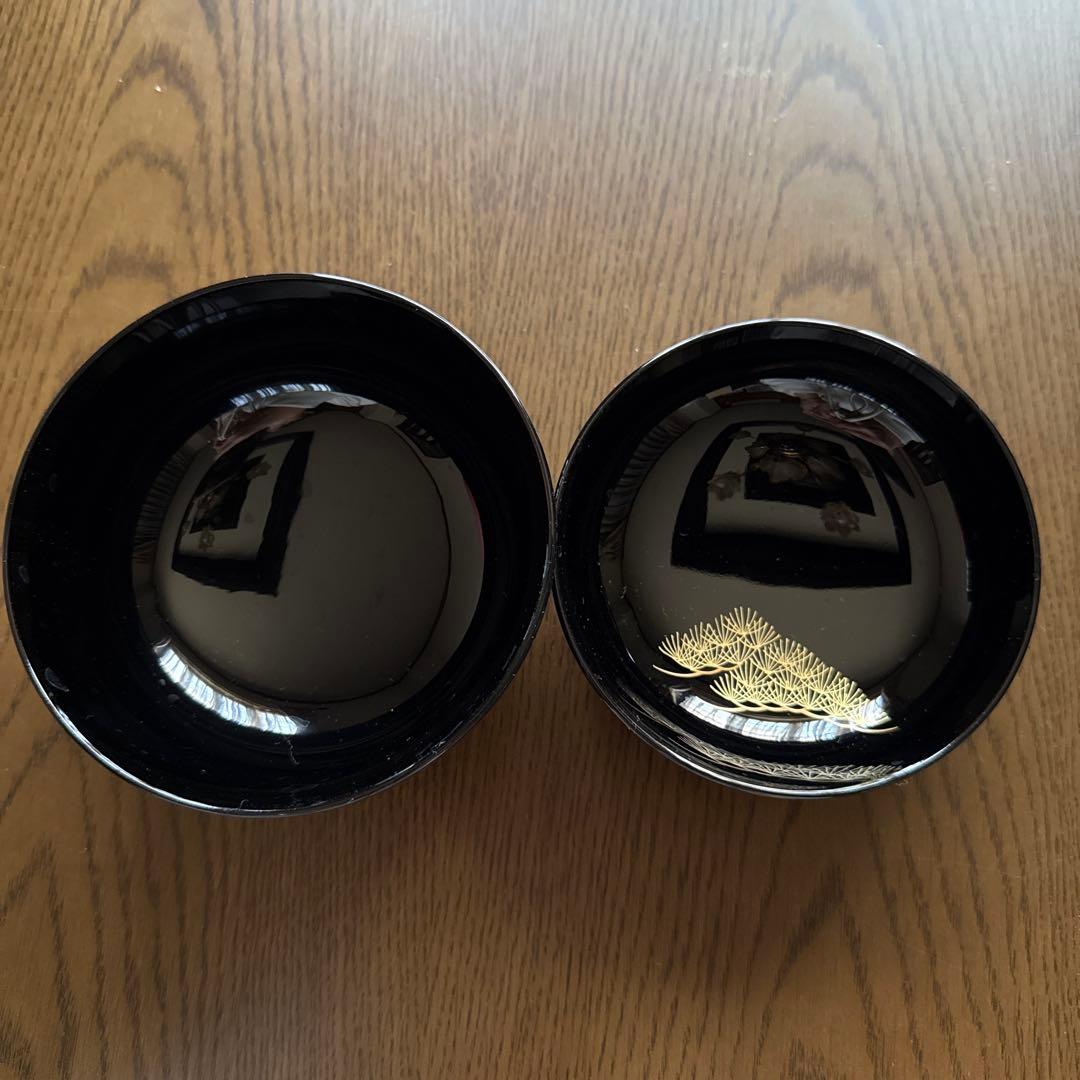 象彦　黒塗り蓋付吸物椀