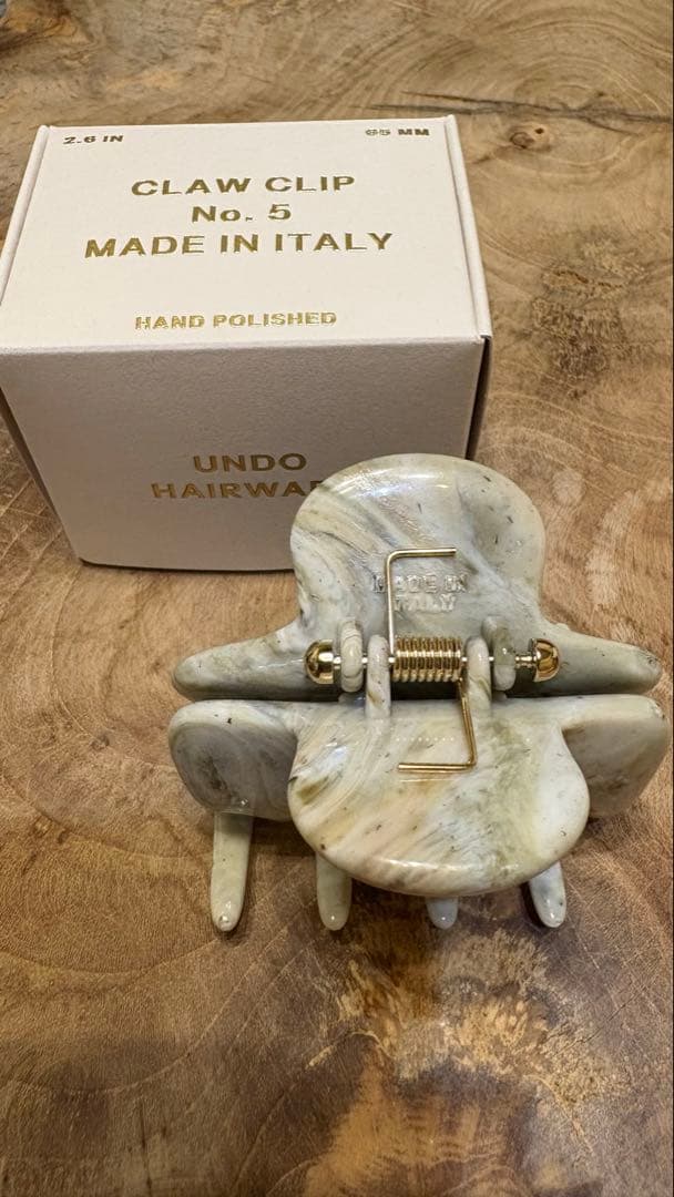 ★krr22様★undo hairware クリップ　グリーンマーブル