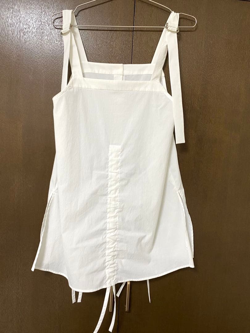 UN3D. アンスリード ヘムギャザーシャツキャミソール　White