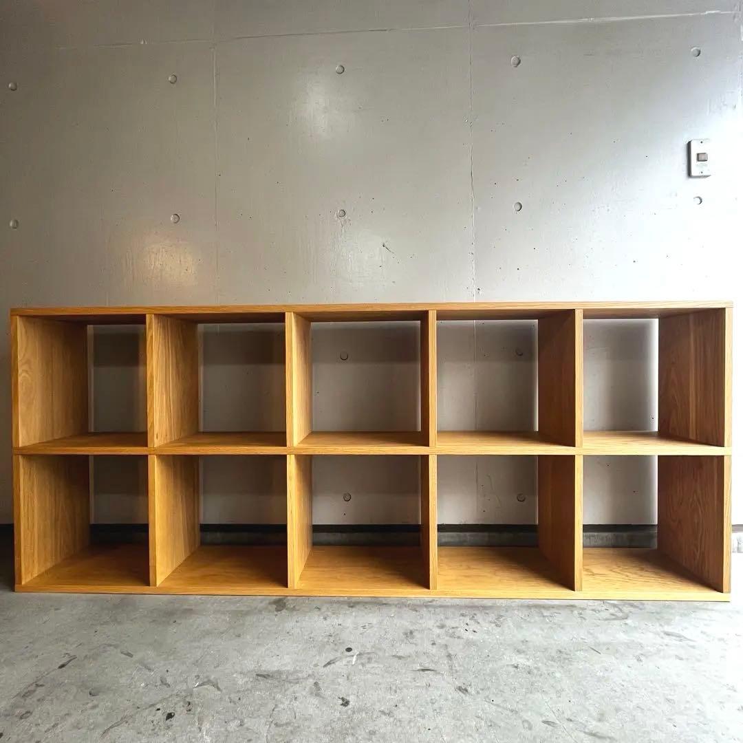 美品★無印 スタッキングシェルフセット・５段×２列・オーク材