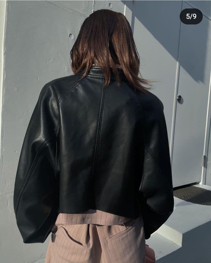 Ameri vintage ブラック ショート丈 レザージャケット 新品未使用