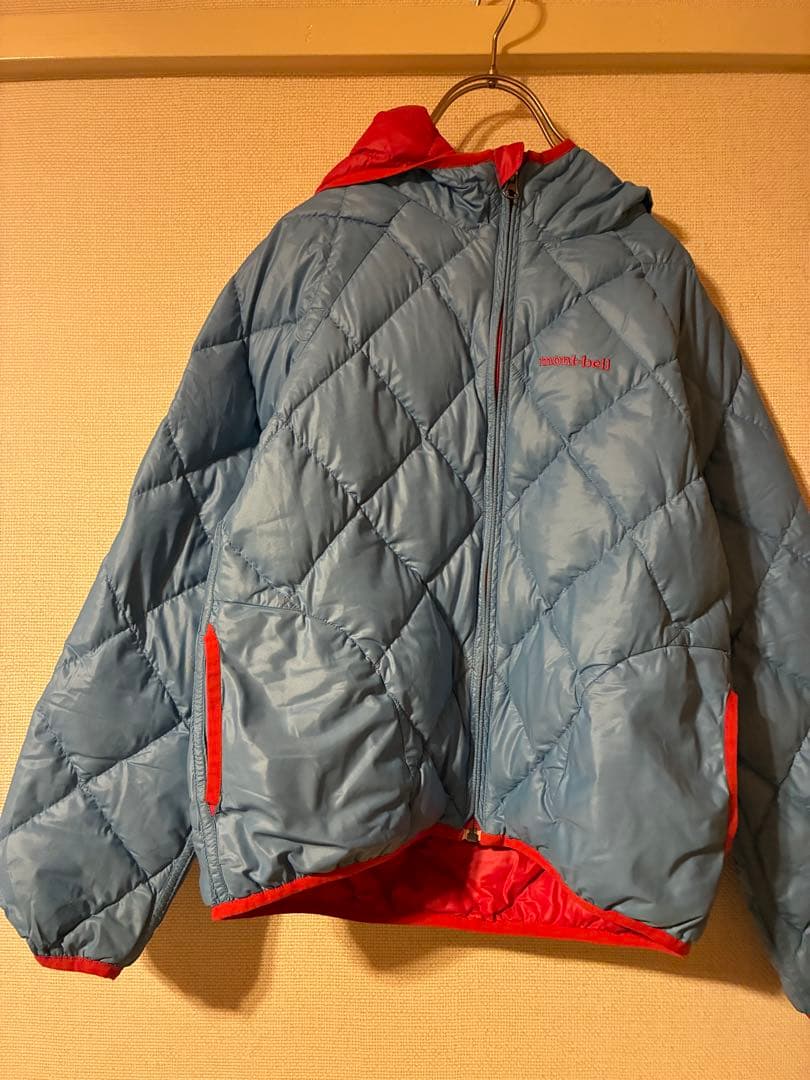 00s mont-bell reversible down parka 水色/赤
