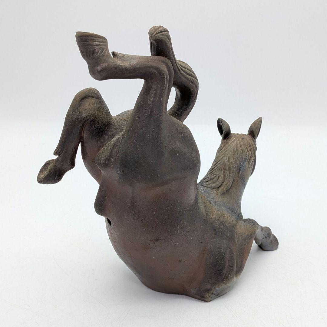 二代目小山一草 備前焼 窯変午置物 共箱 干支置物 午年 ウマ 細工物 縁起物