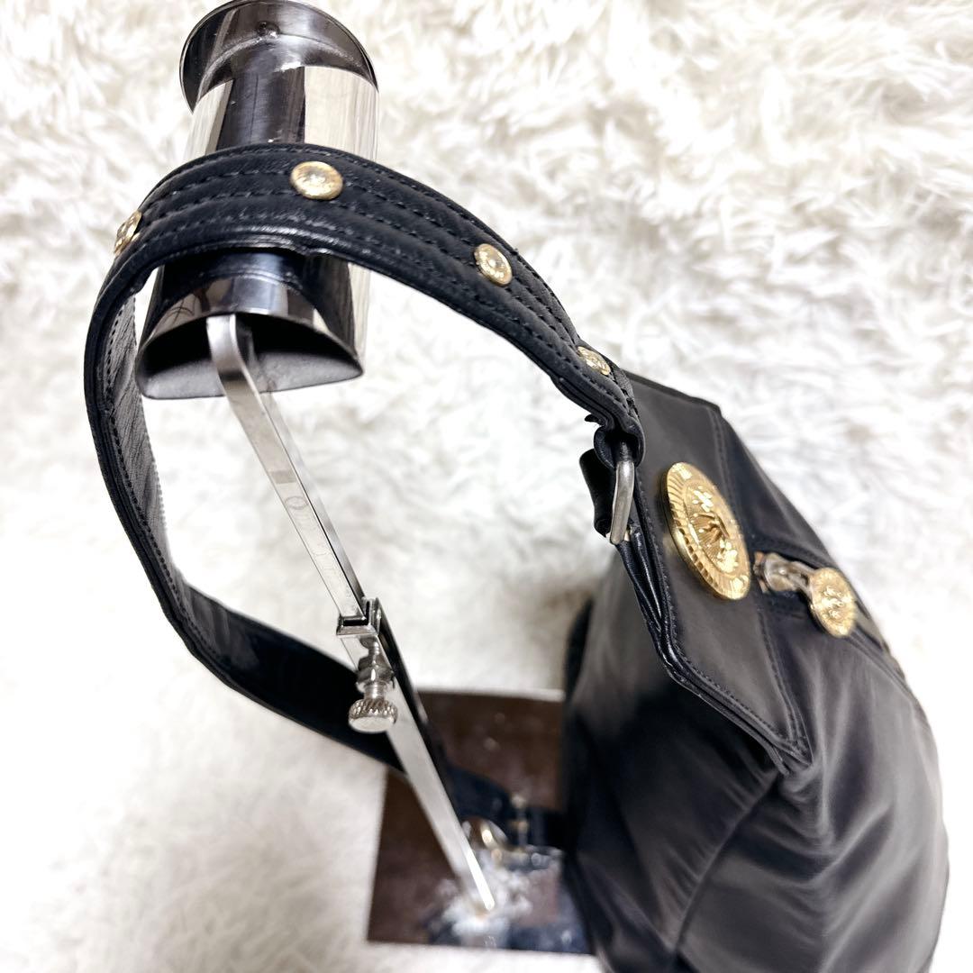 VERSACE リュック　レザー ショルダーバッグ　サンバースト　メデューサ　黒