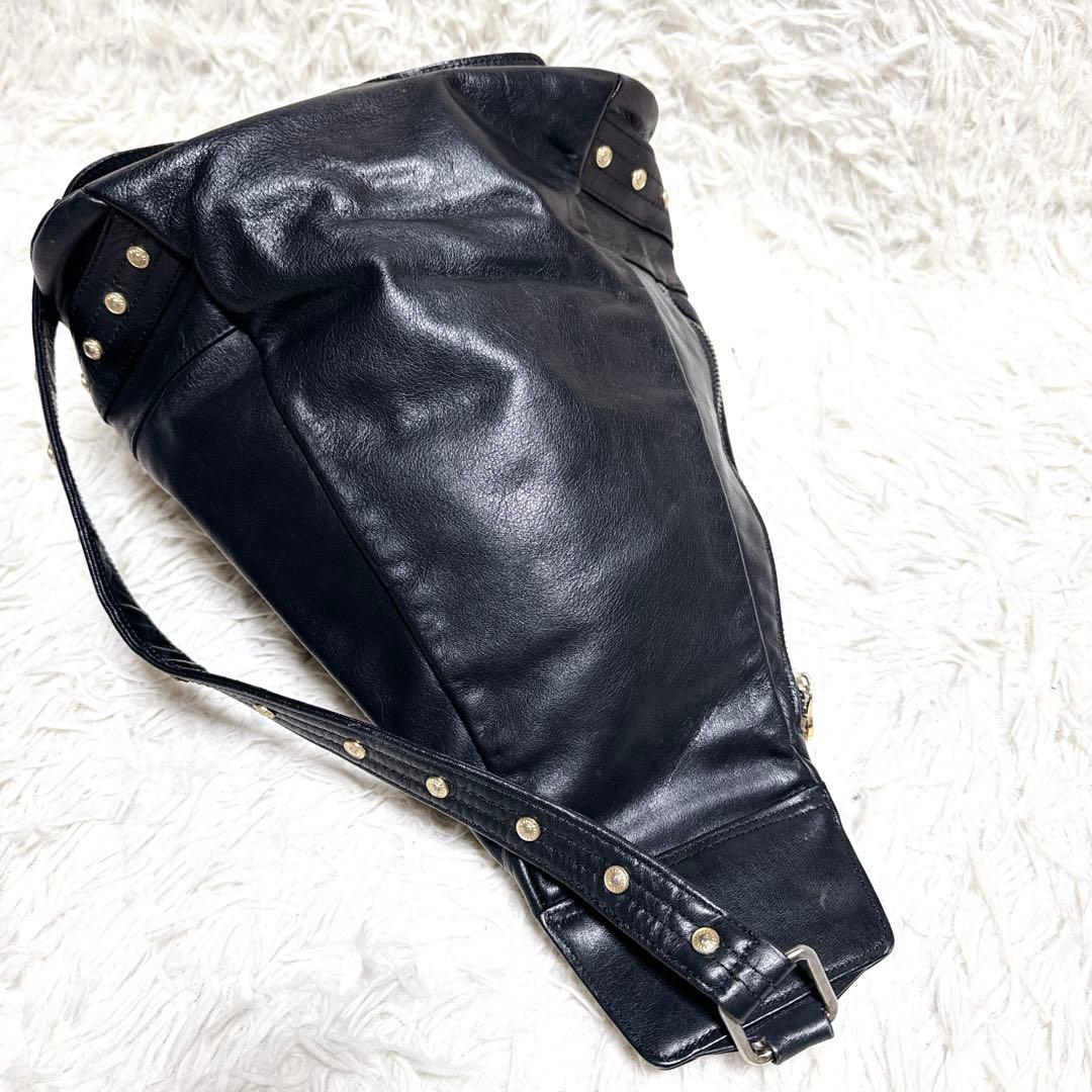 VERSACE リュック　レザー ショルダーバッグ　サンバースト　メデューサ　黒