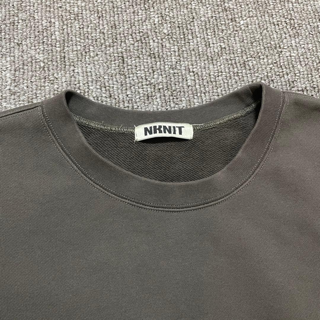 【美品】NKNIT ♡pattern pullover sweat カーキグレー