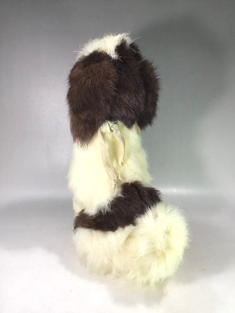 昭和30年 チン 狆 本物 兎の毛 ぬいぐるみ 犬 人形 アンティーク 毛皮