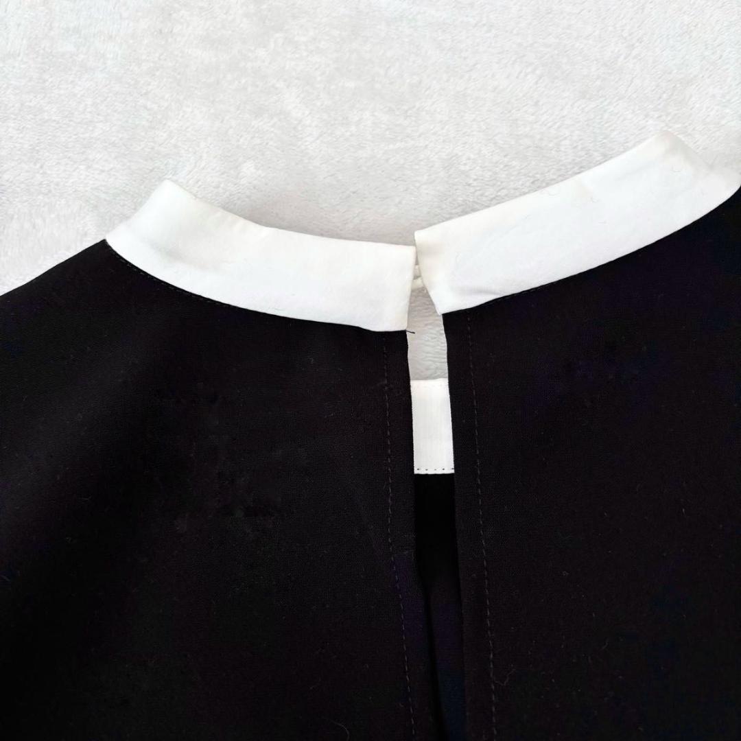 ビアズリー　レイヤード風ボリューム袖ブラウス　ブラック　洗える　長袖