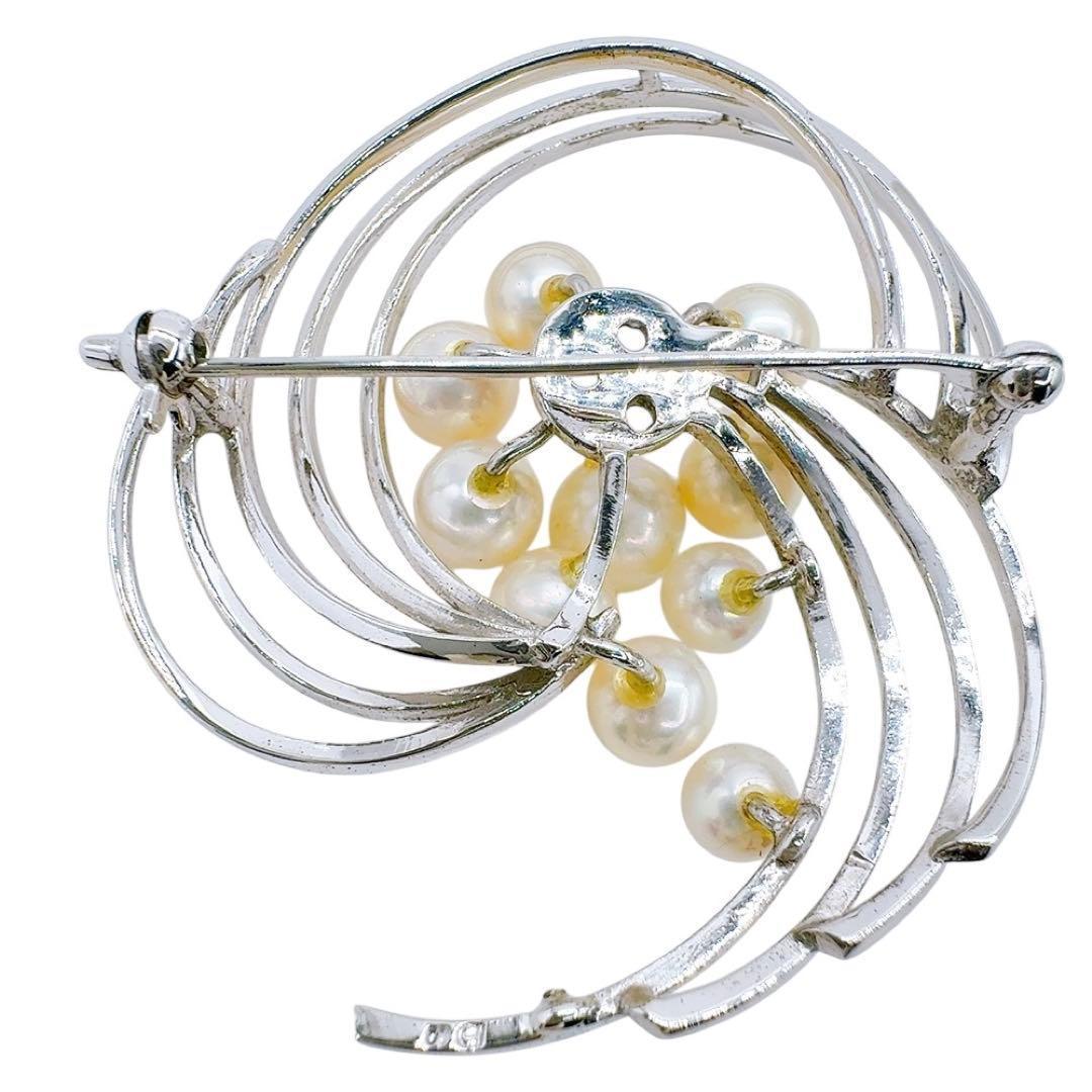 【希少/美品】タサキ ブローチ パール 真珠 7mm ラウンド シルバー 刻印