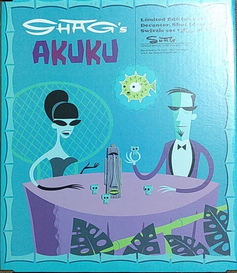 ★稀少★SHAGシャグAKUKU TIKIデキャンター＆スカルショット KAWS