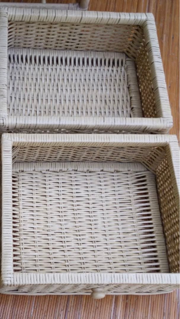 希少♦️ホワイトラタン ４段チェスト♦️ハートカントリー♦️フレンチ シャビー♦️送料込