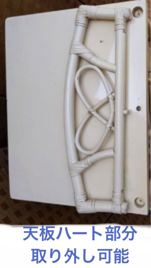 希少♦️ホワイトラタン ４段チェスト♦️ハートカントリー♦️フレンチ シャビー♦️送料込