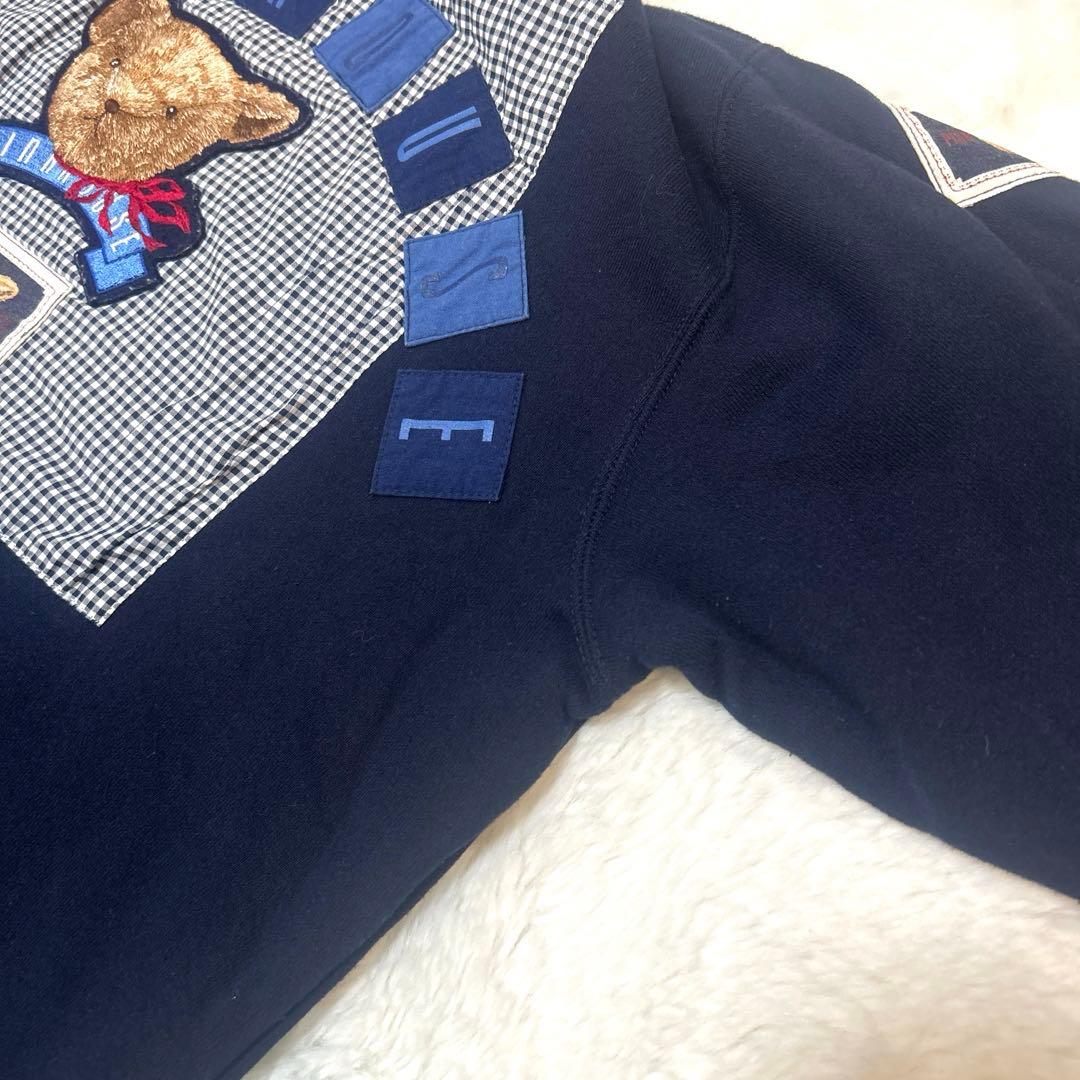 美品 PINK HOUSE くま刺繍 ワッペン トレーナー 90's sizeL