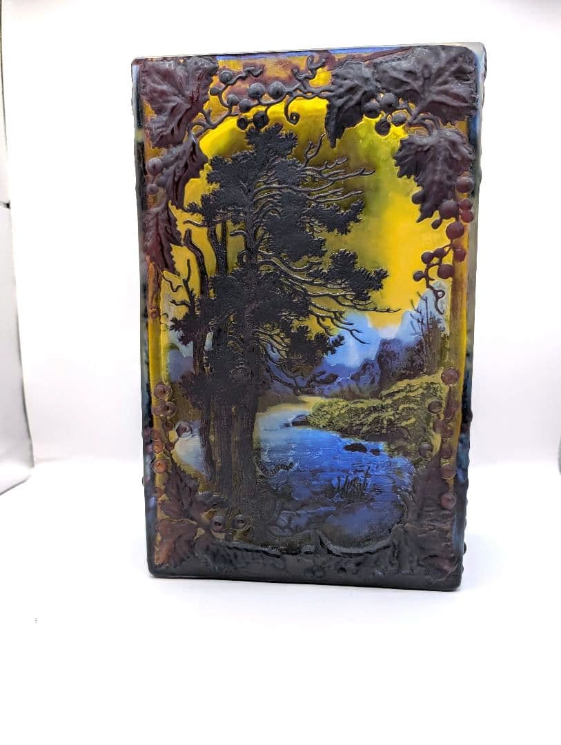 残り7日以内 ガレ復刻品 カメオ彫り ガラス工芸品