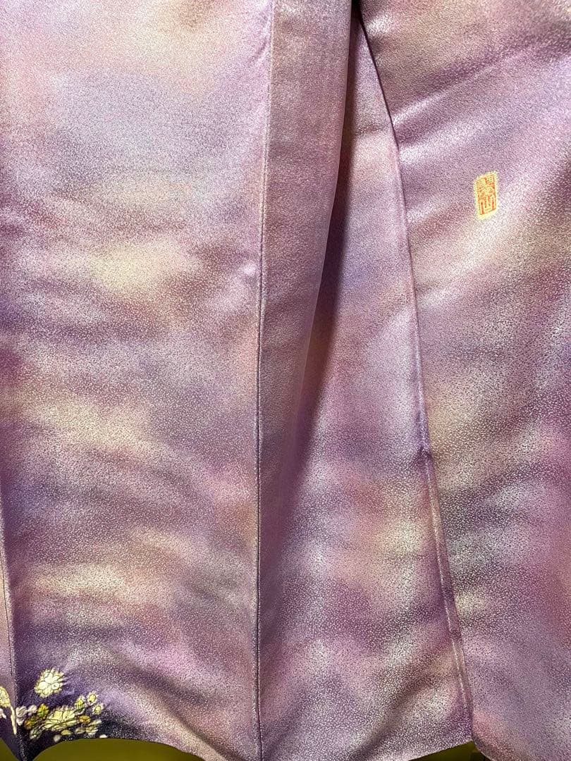 桐屋 翠山工房 藤色 丹後ちりめん 辻が花 訪問着 正絹 状態良好