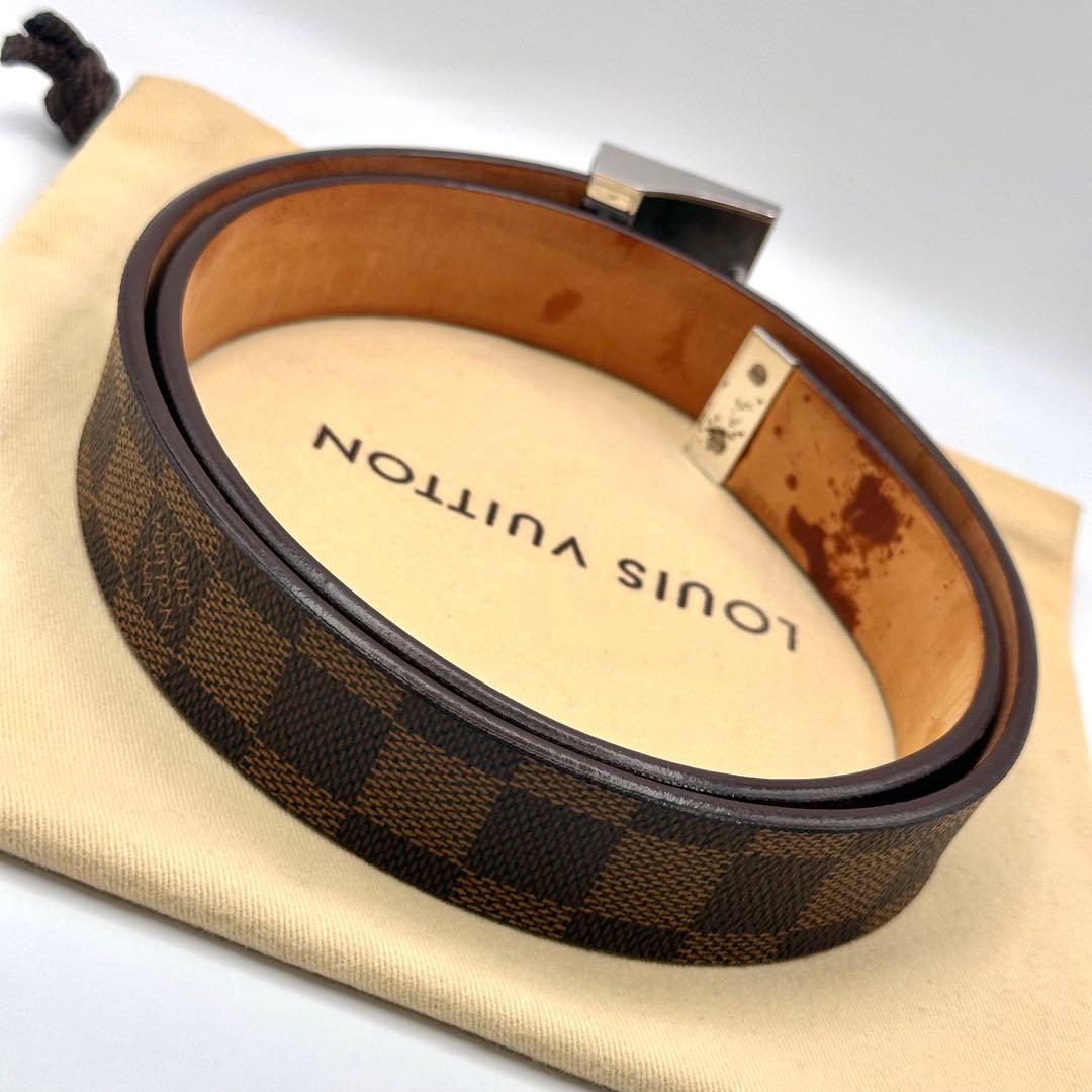【良品】LOUIS VUITTON サンチュール キャレ ダミエ エベヌ ベルト