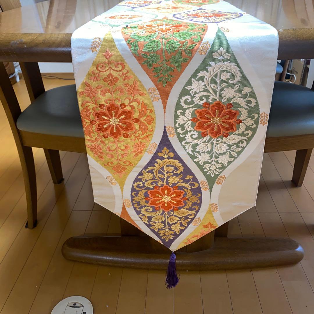table runner 立涌華唐草　帯リメイク　正絹