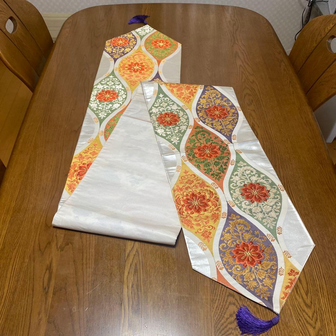table runner 立涌華唐草　帯リメイク　正絹