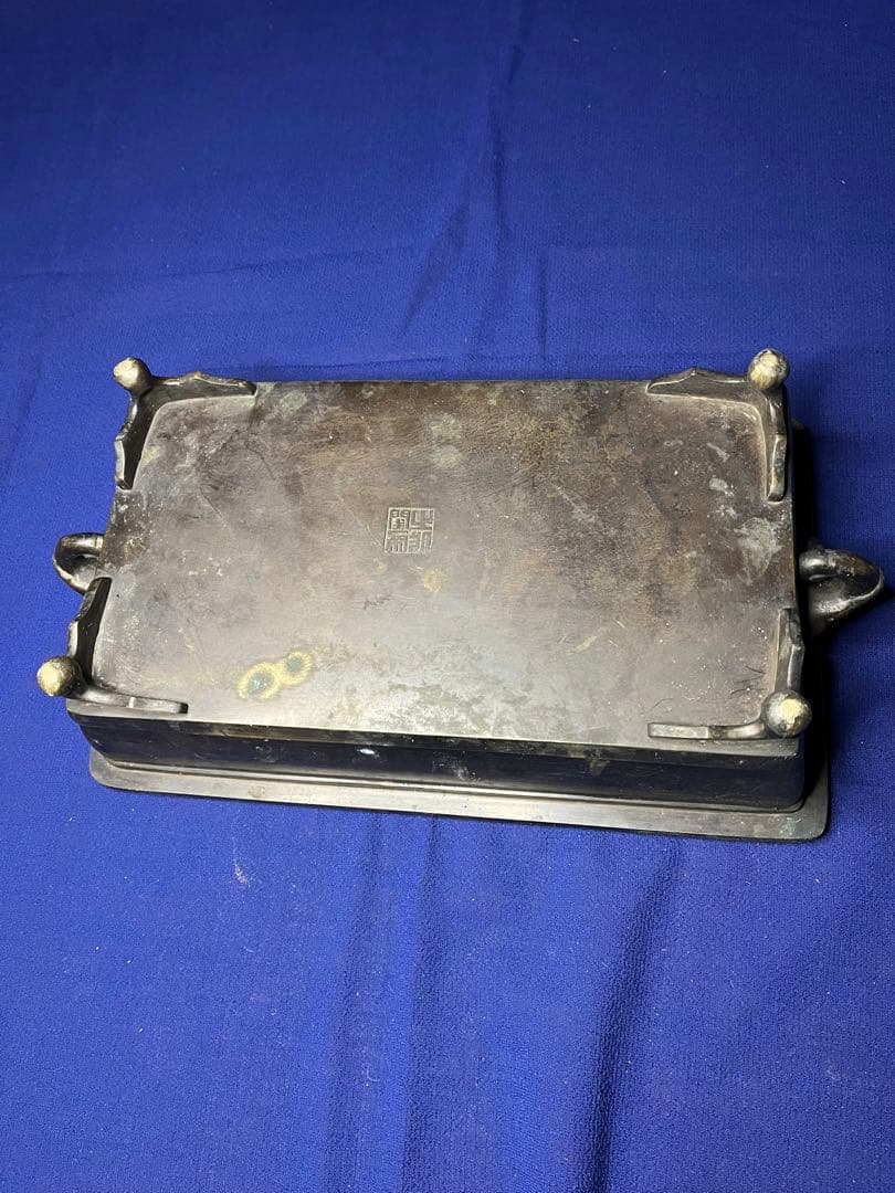 水盤　花器　約3キロ　古銅　真鍮　中国古美術　骨董