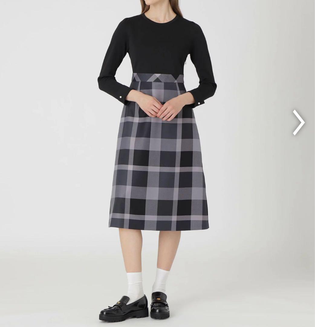 クレストブリッジ チェッククロッシングビエラ ドッキングドレス ワンピース