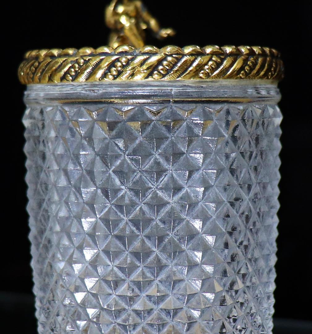 オールド・バカラ 1890年 名品 天使文ゴールド装飾ディアマン・ビゾー小物入れ