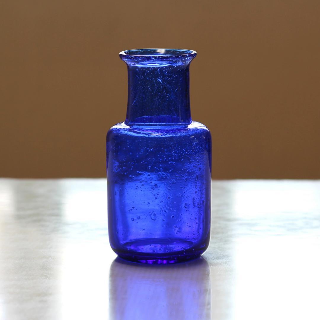 【サイン入り】エリックホグラン　Erik Hoglund　ブルー 花器花瓶　北欧