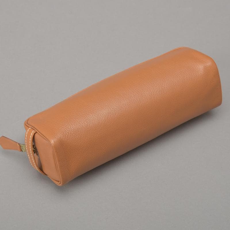 美品◇エルメス ペンケース メイクポーチ カーフレザー ブラウン □A刻印 文具